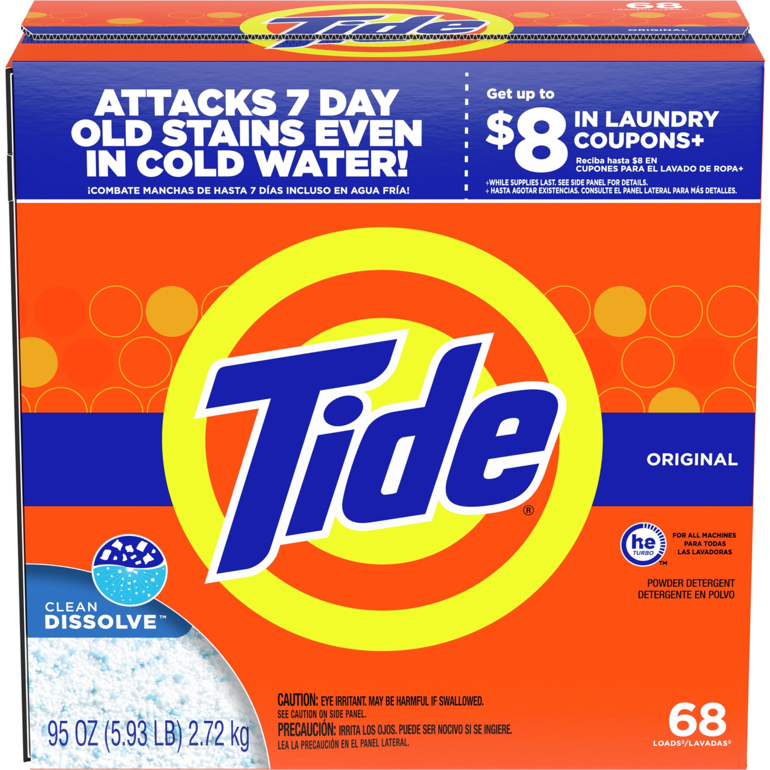 Amazon.com: Tide Original HE Turbo Powder Laundry Detergent, 68